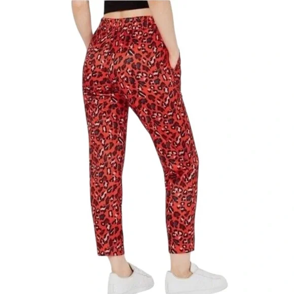 Juicy Couture Black Label Tracksuit Set Red Leopard Print Hoodie Pants Y2K Retro